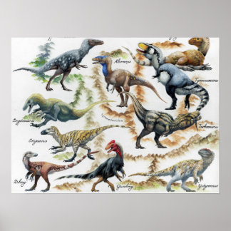 The Tyrannosauroid Family Tree Print
