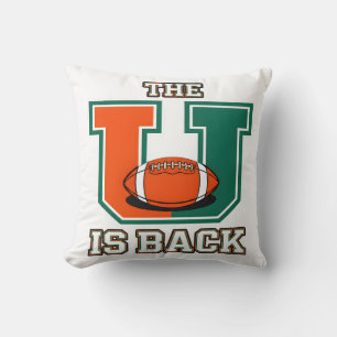 The U Is Back Orange and Green College Football Fa Cushion