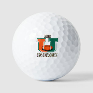 The U Is Back Orange and Green College Football Fa Golf Balls