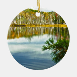 The U. P.: Autumn Birch Tree Reflections Ceramic Tree Decoration