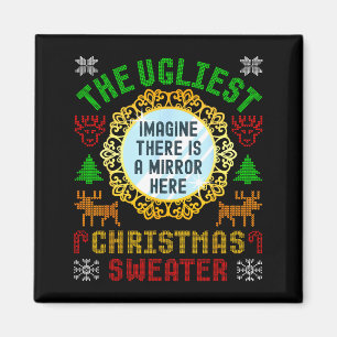The Ugliest Christmas Sweater With An Image Of A M Magnet
