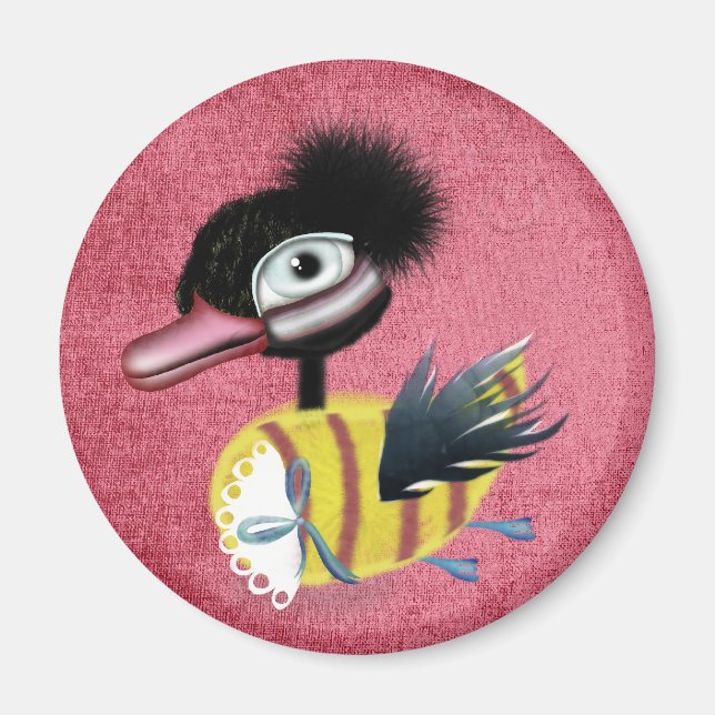 The Ugly Duckling fairytale pink grungy magnet (Front)