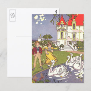 The Ugly Duckling, Vintage Fairy Tale by Hauman Postcard