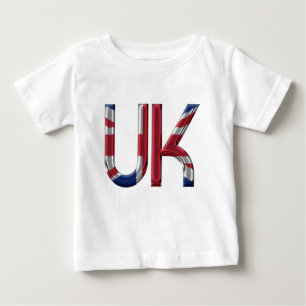 The UK Union Jack British Flag Typography Elegant Baby T-Shirt