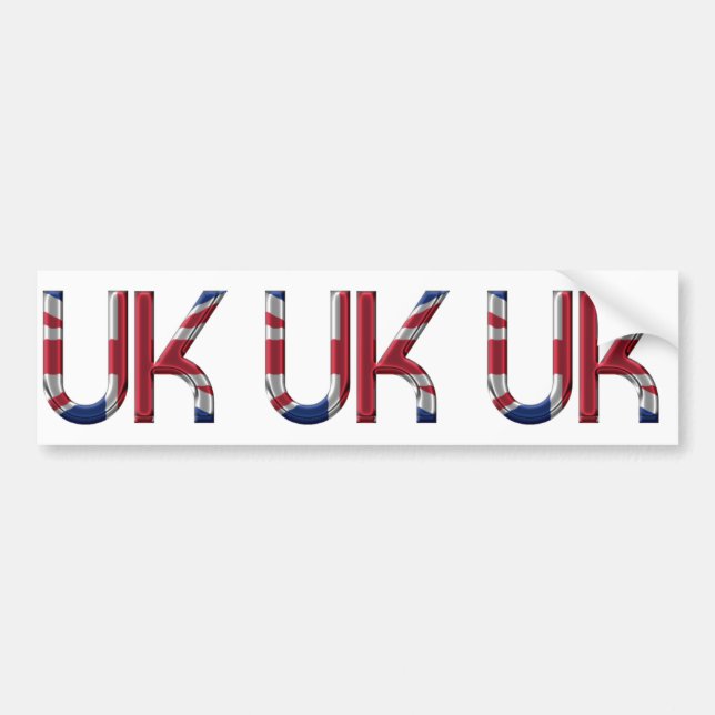 The UK Union Jack British Flag Typography Elegant Bumper Sticker (Front)