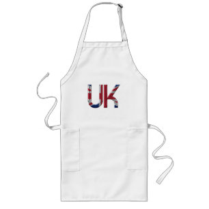 The UK Union Jack British Flag Typography Elegant Long Apron
