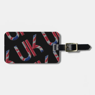The UK Union Jack British Flag Typography Elegant Luggage Tag