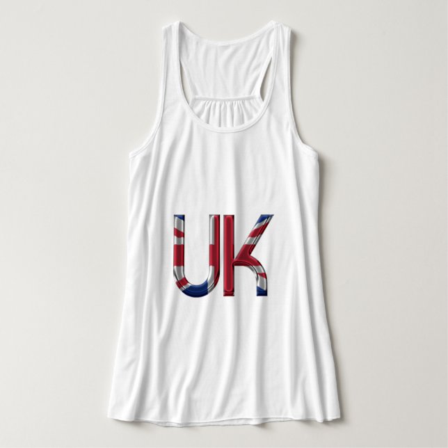 The UK Union Jack British Flag Typography Elegant Singlet (Design Front)