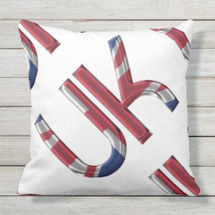 The UK Union Jack British Flag Typography Initials Cushion