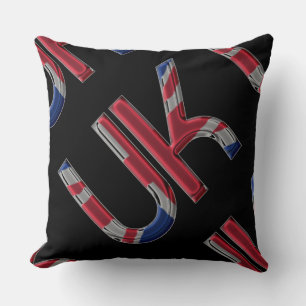 The UK Union Jack British Flag Typography Initials Cushion