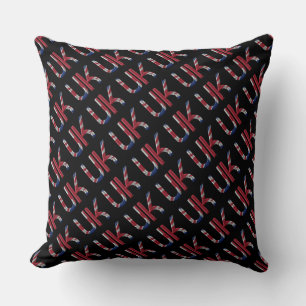 The UK Union Jack British Flag Typography Pattern Cushion