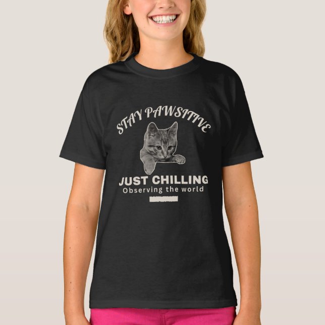 The Ultimate Chill: Cat Illustration T-Shirt (Front)