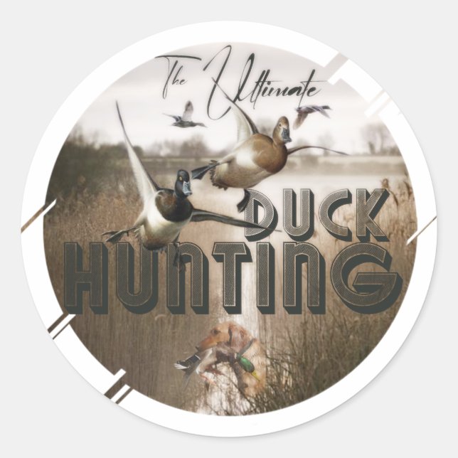 The ultimate duck hunting drawstring bag classic round sticker (Front)