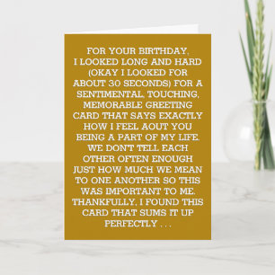 The Ultimate Sentimental Birthday Message (Scotch) Card