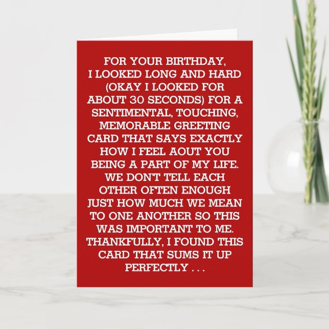 The Ultimate Sentimental Birthday Message (Vodka) Card (Front)