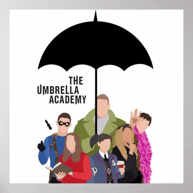 The Umbrella Academy Silhouette Logo Black Poster (Front)