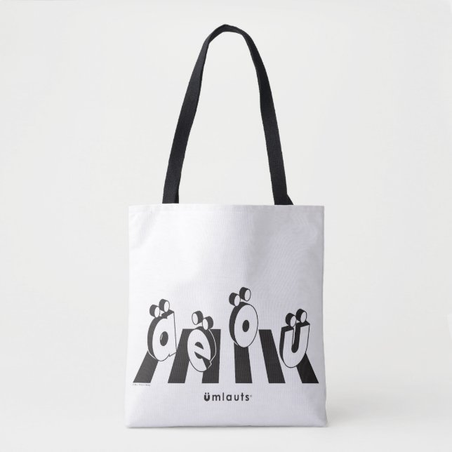 “The Umlauts™ Crossing Over” Tote Bag (Front)