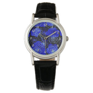 The Unattainable Blue Roses Floral Wrist Watch