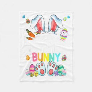 The Uncle Bunny Funny Easter Day Family Matching Fleece Blanket