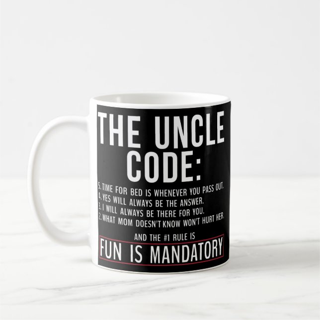 The Uncle Code Fun ins Mandatory Family Brother Coffee Mug (Left)