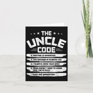 The Uncle Code Uncle Card