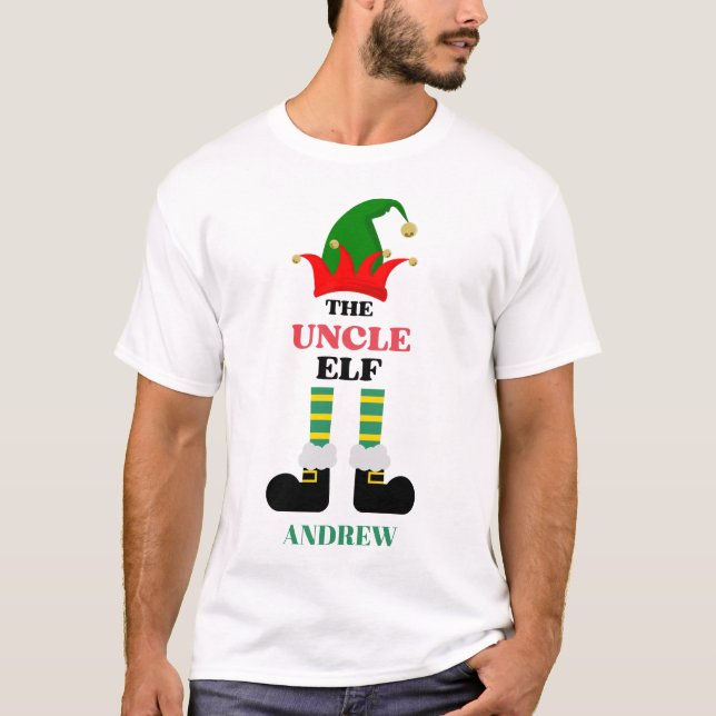 The Uncle Elf Personalised Christmas T-Shirt (Front)