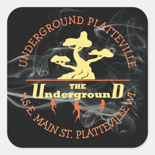 The Underground Vaping Shop Logo stickers (Large) (Front)