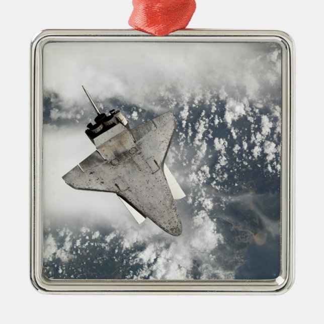 The underside of space shuttle Discovery Metal Tree Decoration (Front)