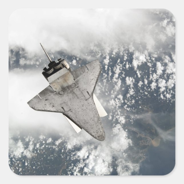 The underside of space shuttle Discovery Square Sticker (Front)