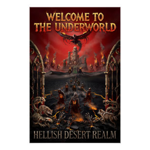 the Underworld Hellish Desert Realm Gothic Horror Poster