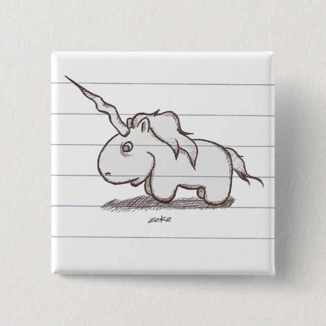 the unicorn 15 cm square badge (Front)