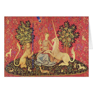 The Unicorn and Maiden Mediaeval Tapestry Image