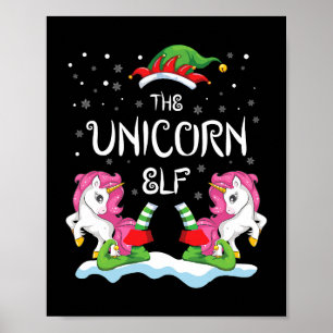 The Unicorn Elf Group Matching Family Christmas Gi Poster