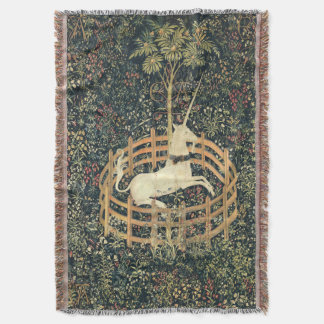 The Unicorn in Captivity (1495 - 1505) Mediaeval Throw Blanket