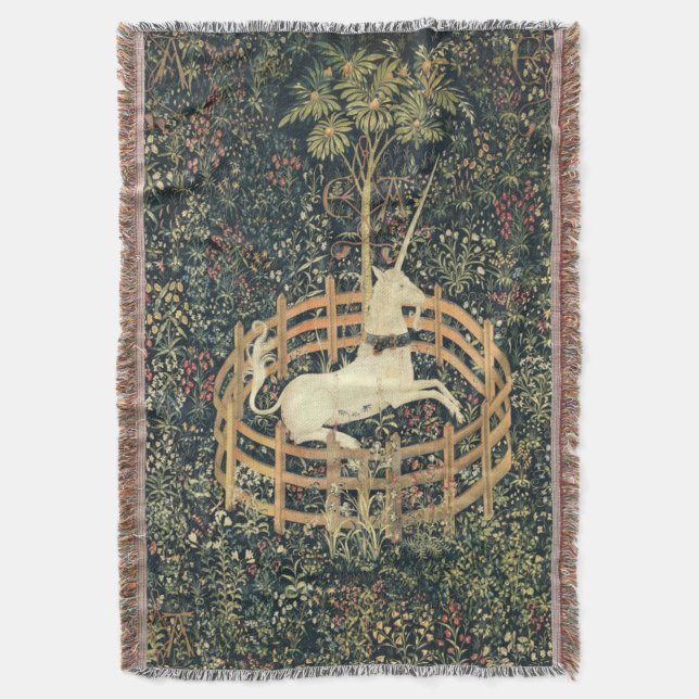 The Unicorn in Captivity (1495 - 1505) Mediaeval Throw Blanket (Front Vertical)