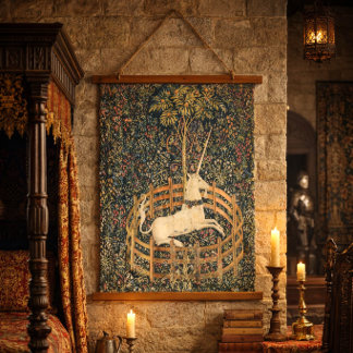 The Unicorn in Captivity 1505 print Mediaeval Hanging Tapestry