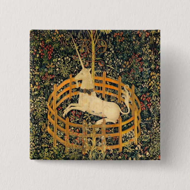 The Unicorn in Captivity 15 Cm Square Badge (Front)