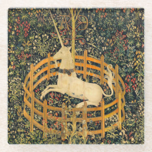 The Unicorn in Captivity Glass Coaster