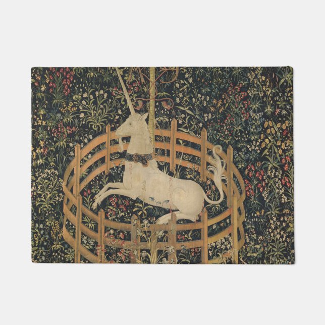 The Unicorn in Captivity, Mediaeval Tapestry  Doormat (Front)
