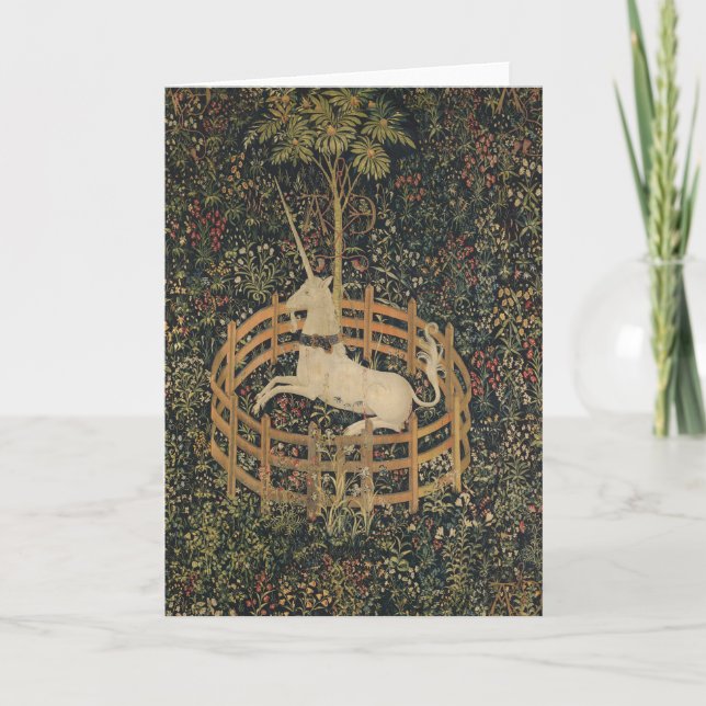 The Unicorn in Captivity, Mediaeval Tapestry  Thank You Card (Front)