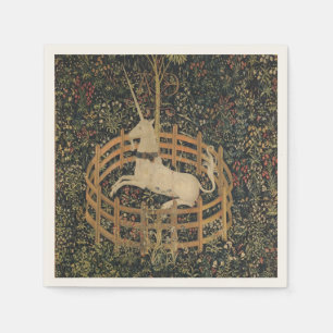 The Unicorn in Captivity, Medieval Tapestry Napkin