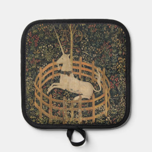 The Unicorn in Captivity, Medieval Tapestry  Pot Holder