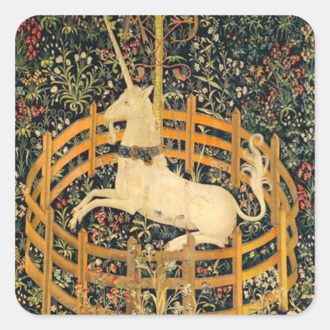 The Unicorn in Captivity Square Sticker (Front)