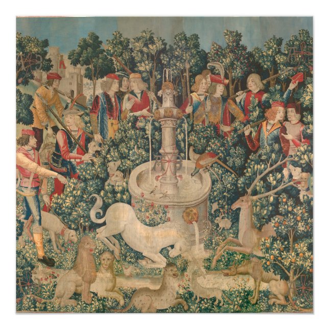 The Unicorn is Found, Mediaeval Tapestry Photo Print (Front)