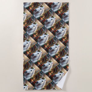 “The Unicorn of Noel” Beach Towel