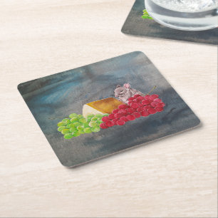 The Uninvited Guest Painting by Alfred Fox Square Paper Coaster