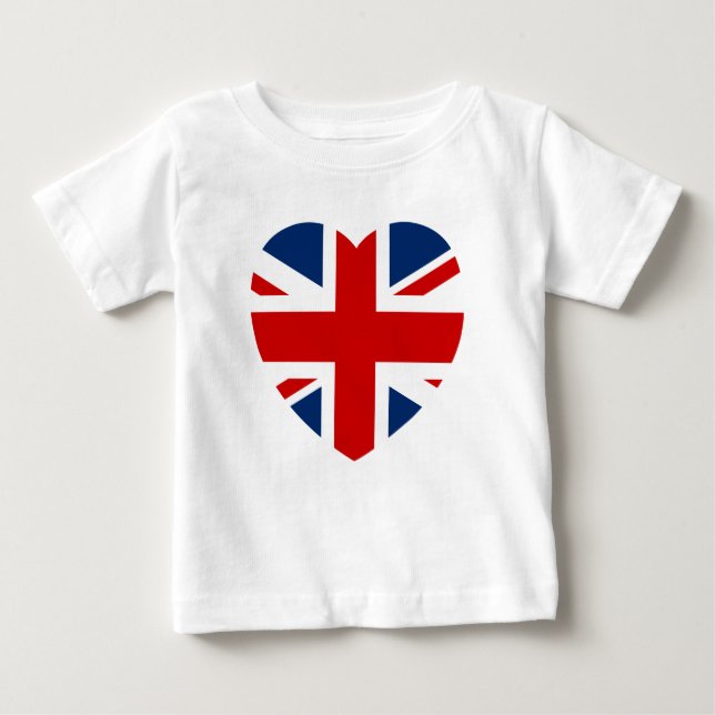 The Union Jack Flag Heart shape Baby T-Shirt (Front)
