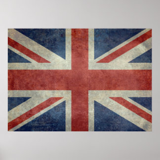 The Union Jack flag of the UK - Vintage retro Poster