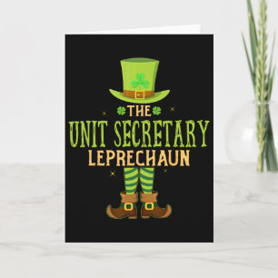 The Unit Secretary Leprechaun Funny Matching St Pa Card