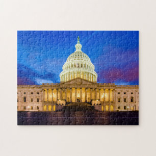 The United States Capitol at blue hour Jigsaw Puzzle